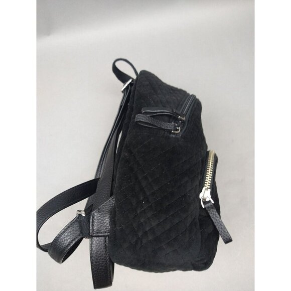 Vera Bradley Solid Black Mini Small Backpack Micro Quilted Foxes - Picture 3 of 12